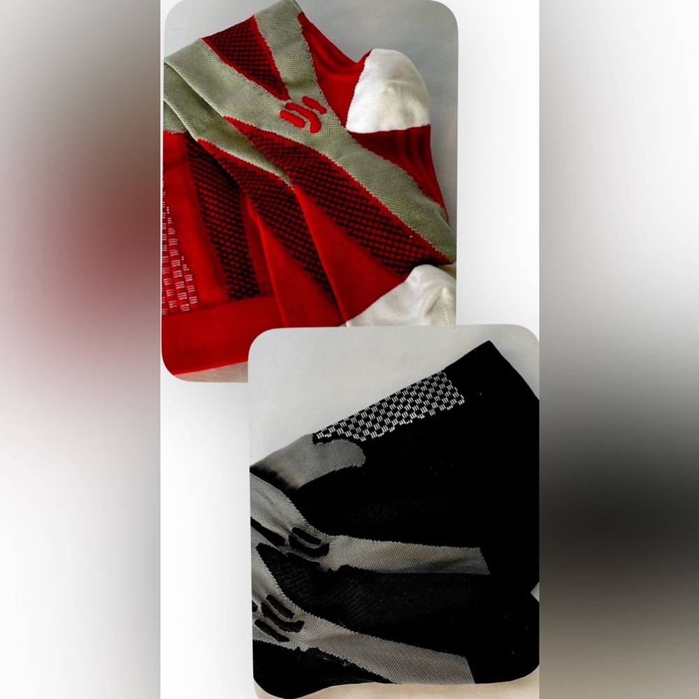 Two pairs of Compression Socks Red/Black Medium